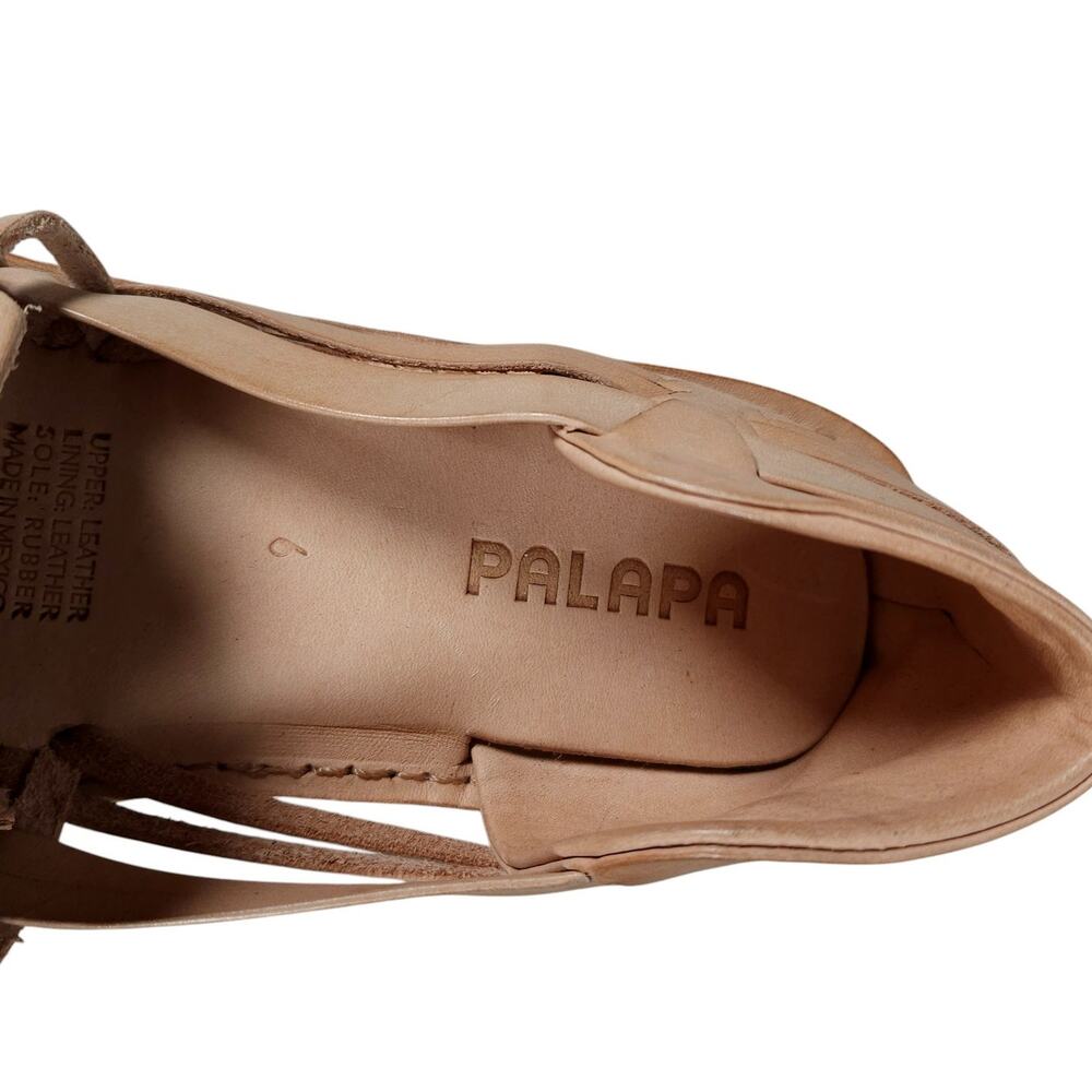 Palapa Womens Casual Acapulco Sandals 6 Tan Woven Leather Huarache Flats Boho - Picture 7 of 9
